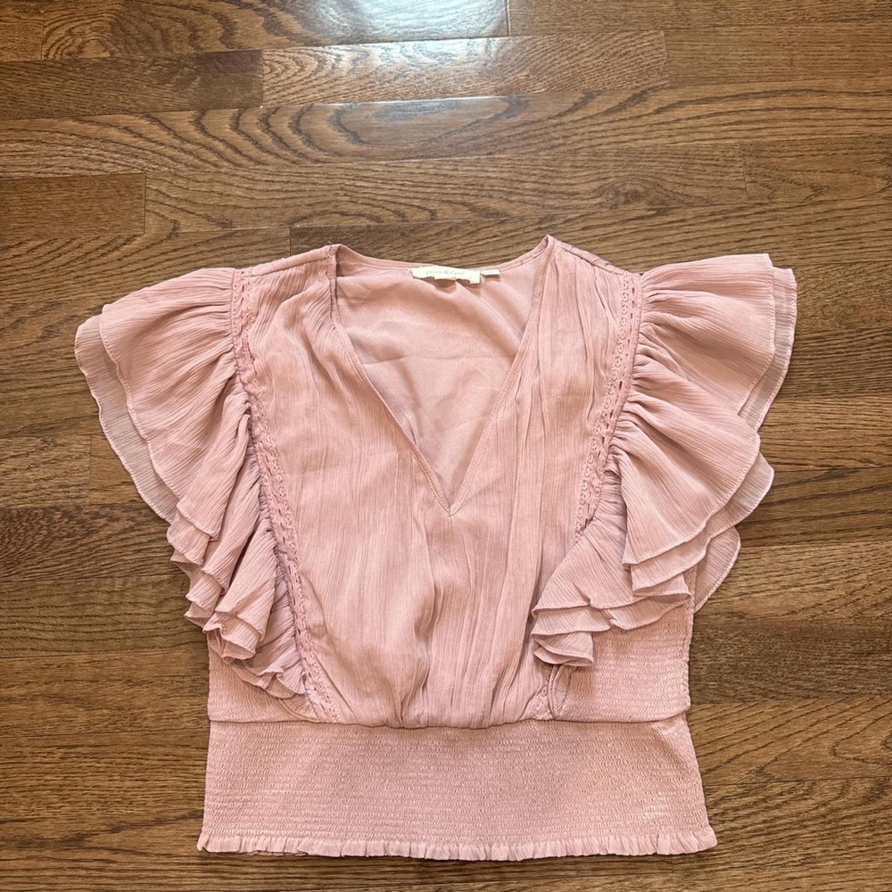 Elegant Pink Ruffled Women's Top